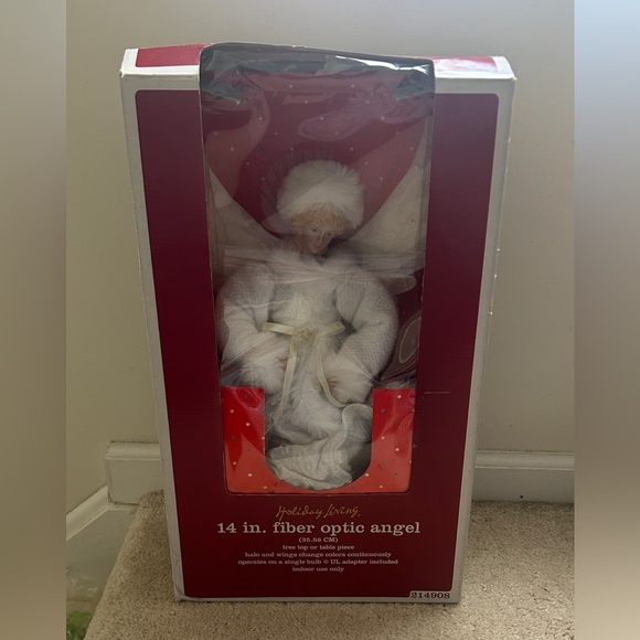 Holiday Living Christmas Fiber Optic Angel Tree Topper Changing Colors with Box - Picture 1 of 9